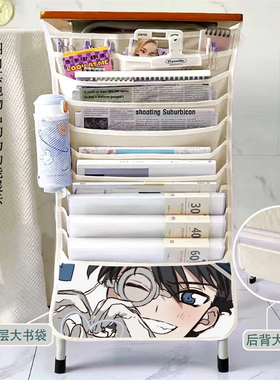 名侦探柯南挂书袋课桌收纳袋初中高中生书本大容量多功能书挂袋