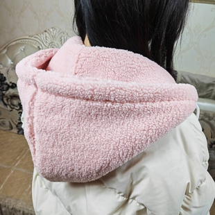 可拆卸纽扣棉衣帽子单买羽绒连帽假羊羔毛帽子领子男女加大假帽子