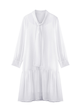 法式雪纺连衣裙两件套女士夏季新款小众气质显瘦吊带白色中长裙子