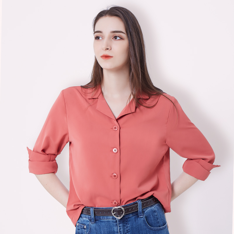 泡泡袖冷淡风女士西装v领衬衫