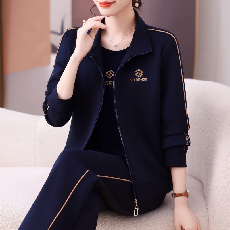 官方耐克顿运动服套装女春秋2025新款时尚洋气减龄显瘦遮肉三件套