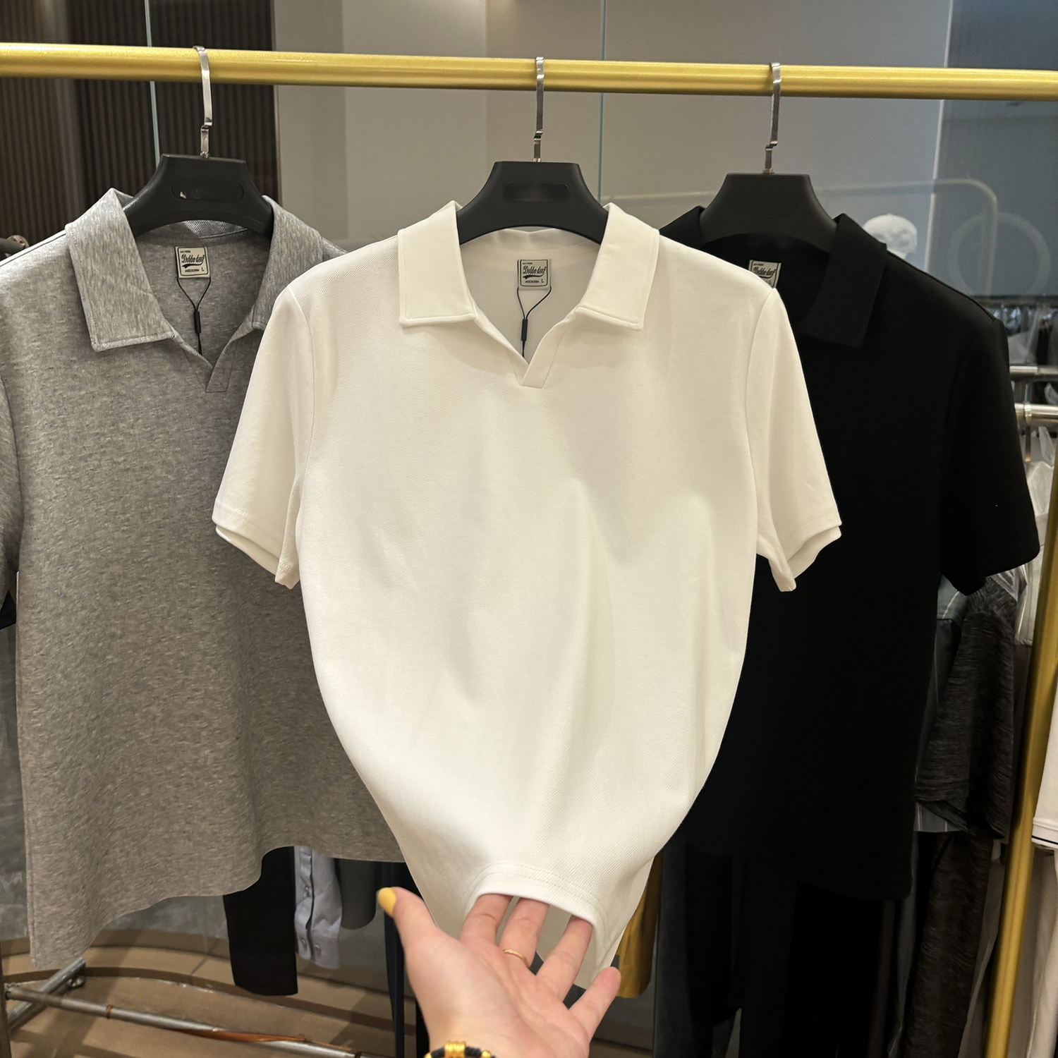 港风文艺时尚高街翻领短袖POLO衫