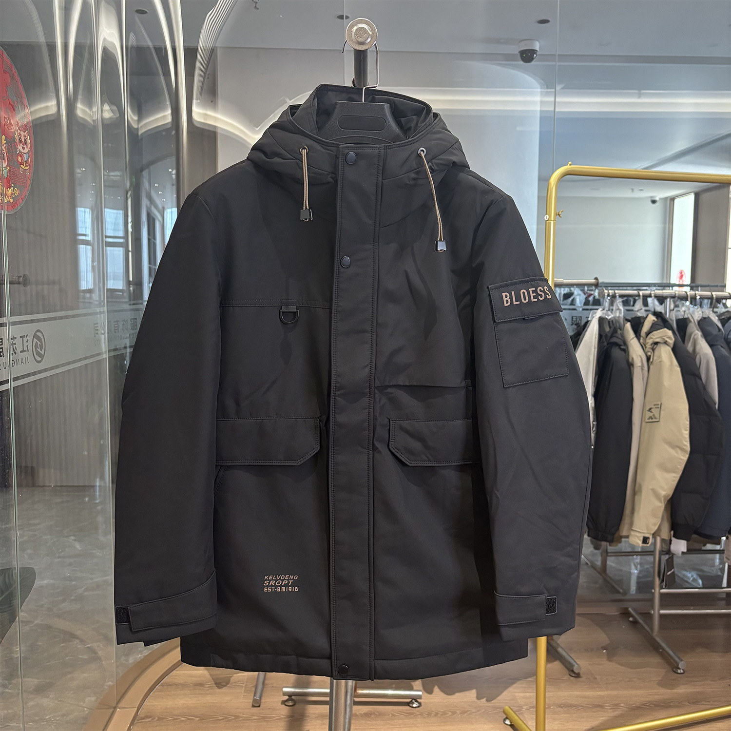 雅家时尚休闲连帽羽绒服保暖外套