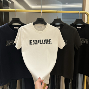 新款 夏季 男士 时尚 T恤潮 柜398 字母印花纯棉圆领短袖 凉感液氨棉