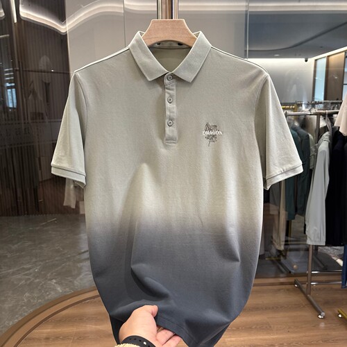 H家95莱卡棉渐变色短袖POLO衫