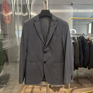 春夏新款 轻薄透气 高端肌理 商务休闲泡泡纱西服男外套 H系