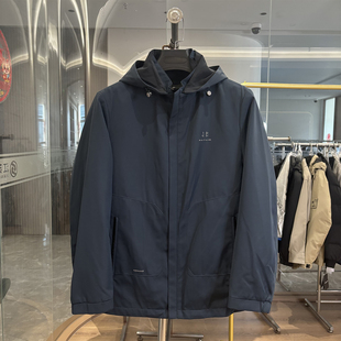 秋冬新款 可脱羊毛聚能内胆 户外软壳休闲连帽夹克棉衣男 H家