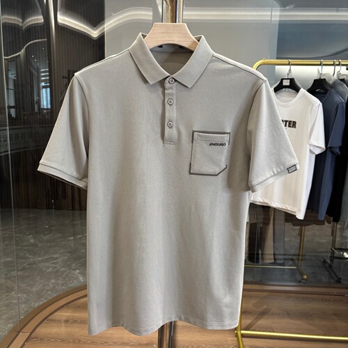 H家凉感珠地棉休闲翻领短袖POLO