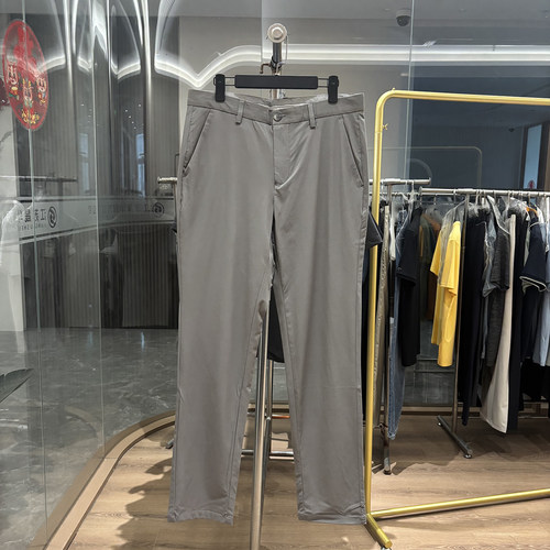 H家凉感冰丝弹力直筒休闲裤男