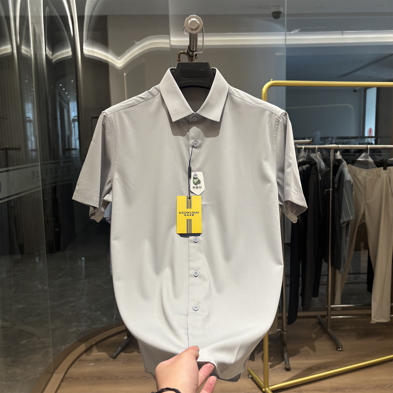 商场单桑蚕丝商务正装短袖衬衫