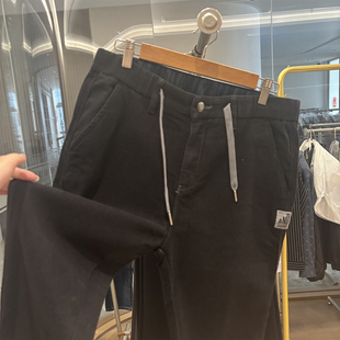 【H家】柔软磨毛！秋冬新款男士直筒修身弹力休闲抽绳九分牛仔裤