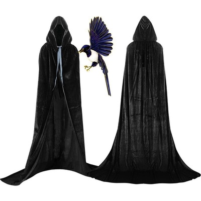 Halloween cloak, hooded velvet windbreaker, funny costume