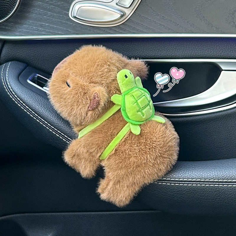 【卡皮巴拉背乌龟】车载摆件装饰