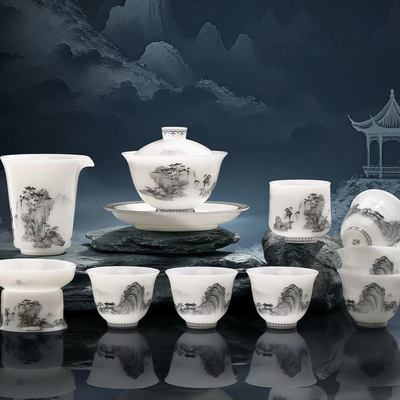 唐舍龙觉堂溪山亭隐墨彩
