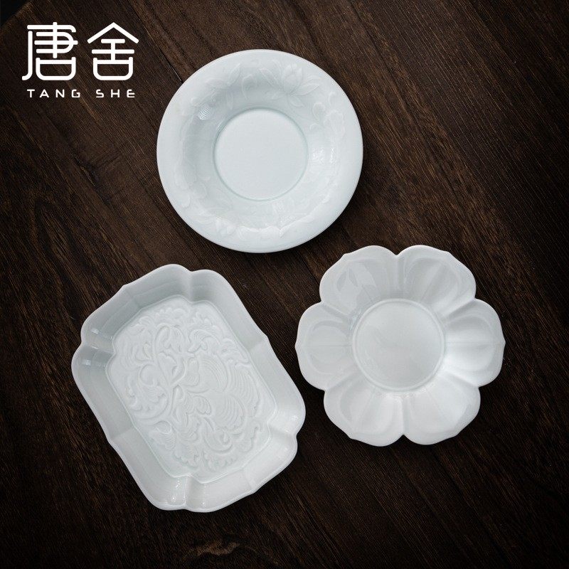 唐舍德化浮雕海浪纹异形壶承盘手工陶瓷功夫茶台水果茶点茶承盘,家居饰品,装饰摆件,淘宝优惠券,粉丝福利购,淘宝优惠卷