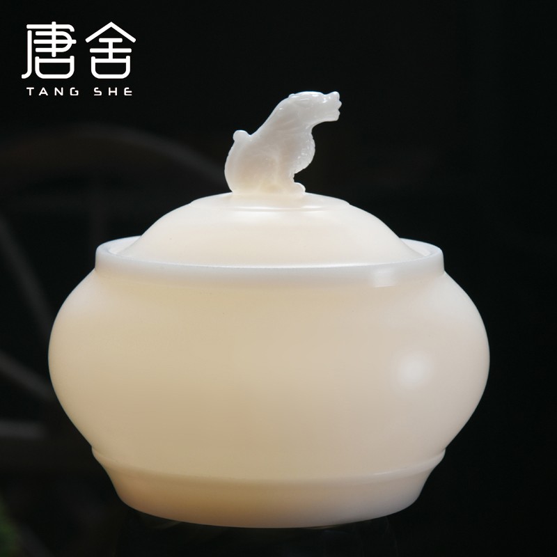 德化冰种玉瓷茶叶罐素烧陶