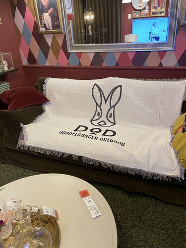 dod黑兔简约纯色露营床头布艺
