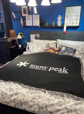 黑色底匹克毯户外露营室内客厅卧室布置休闲毯床头毯装饰沙发盖毯