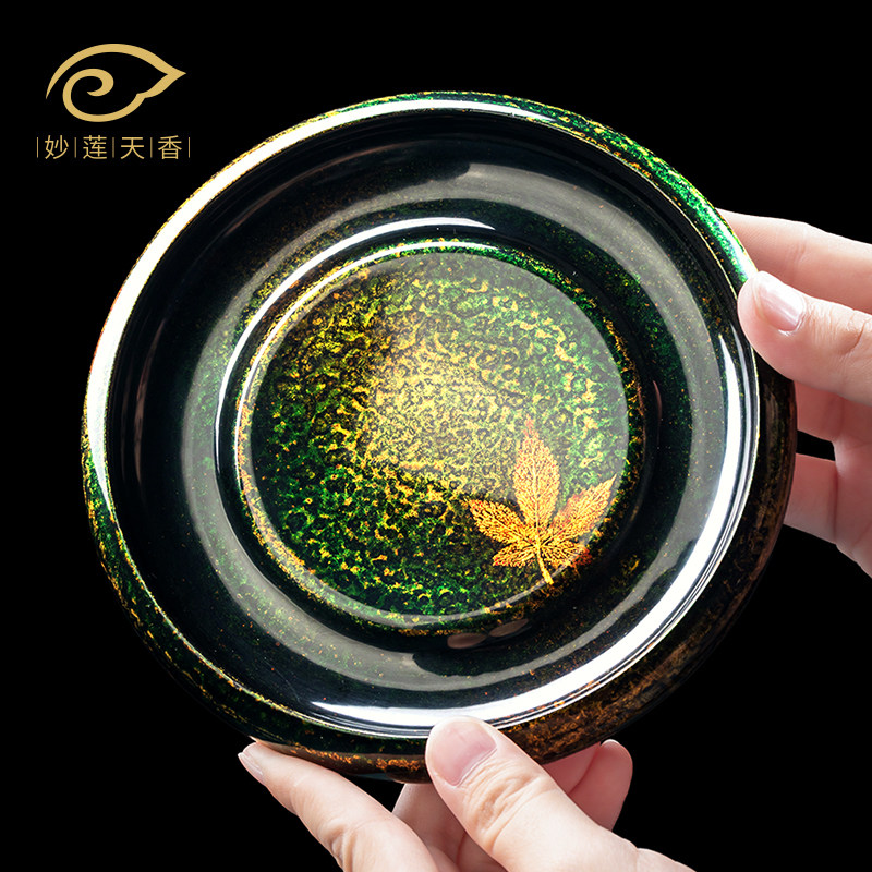 妙莲天香 非遗传承人林剑军大漆枫叶壶承干泡台木质高端漆器茶承