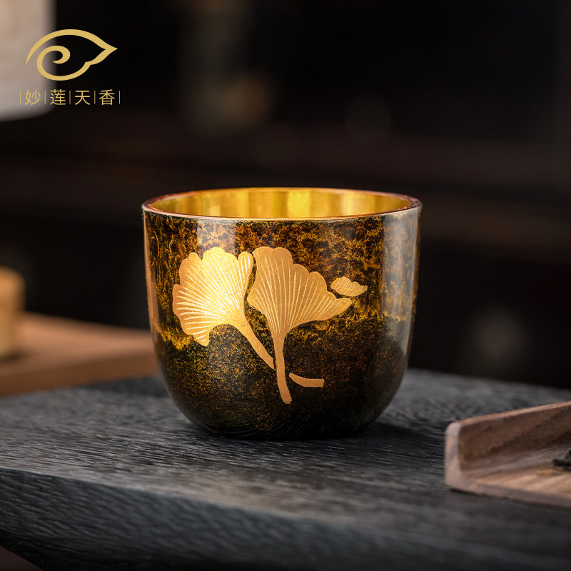 妙莲天香林剑军大师纯手工大漆主人杯茶杯高档喝茶专用茶具品茗杯