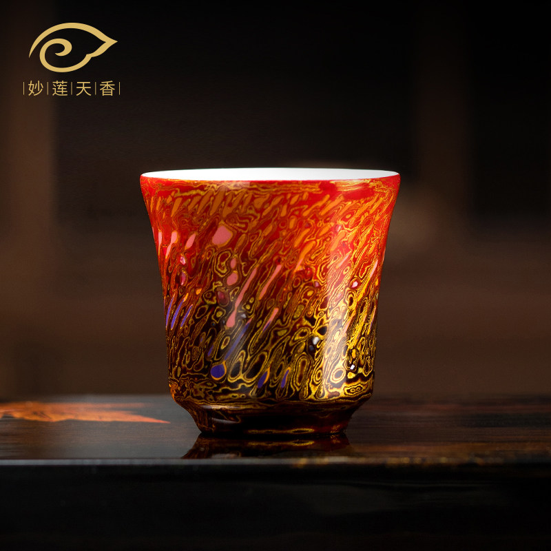 妙莲天香纯手工制作非遗大漆主人杯单杯家用中式高档陶瓷茶具茶杯,餐饮具,茶杯,淘宝优惠券,粉丝福利购,淘宝优惠卷