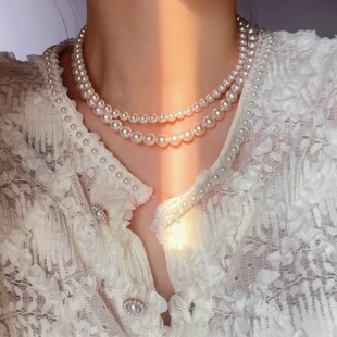 B「她非池物」法式 轻奢仿珍珠项链女ins感气质锁骨链名媛网红颈链