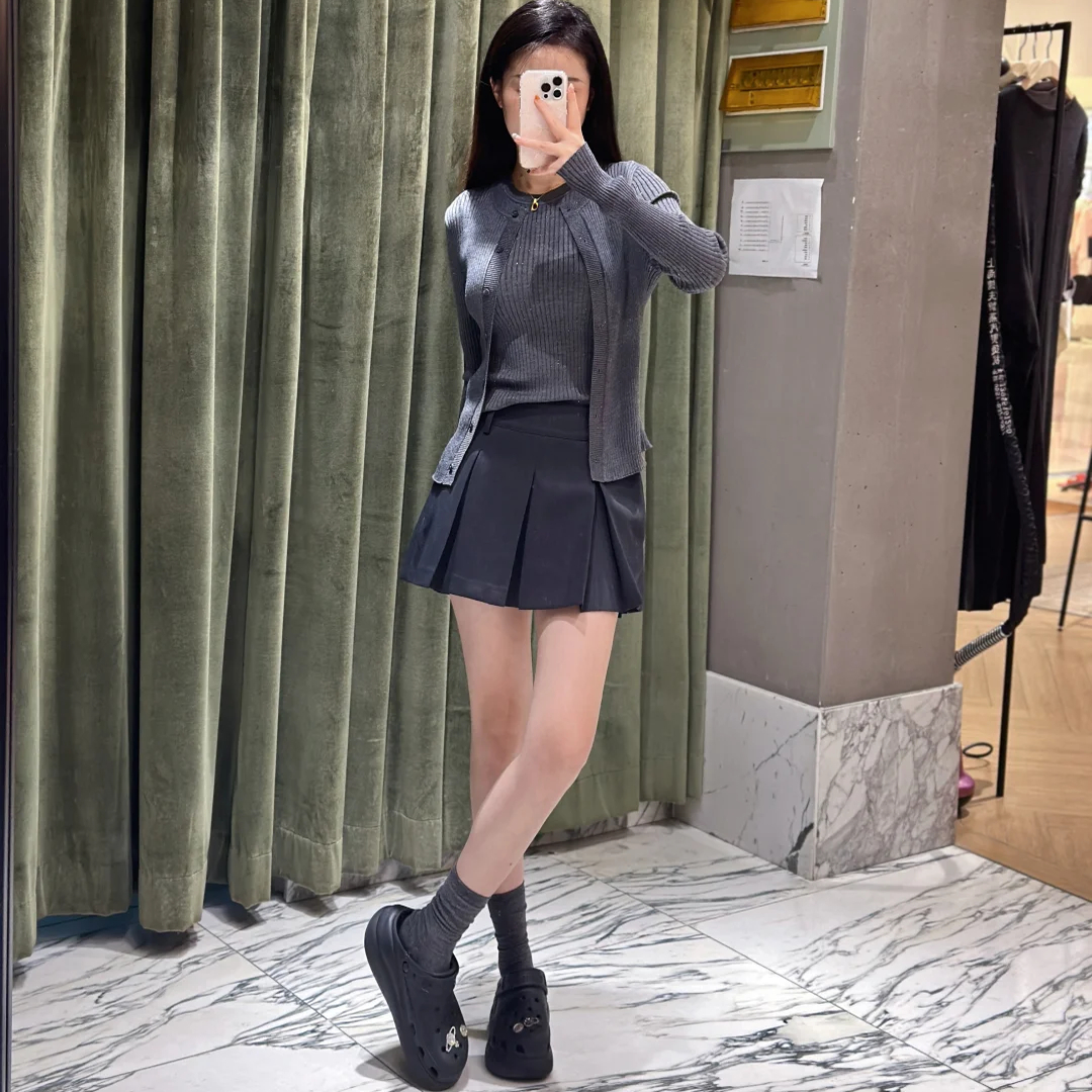 【C+系列】正品针织衫开衫背心2025秋新品绵羊毛两件套MBE3CAR016