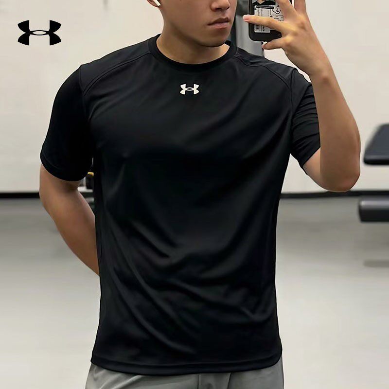 安德玛短袖男 新款夏季透气快干运动T恤跑步健身半袖休闲圆领上衣