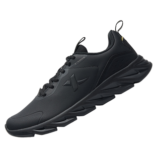 特步男鞋跑步鞋官方正品春季减震男士鞋子黑色网面休闲透气跑鞋