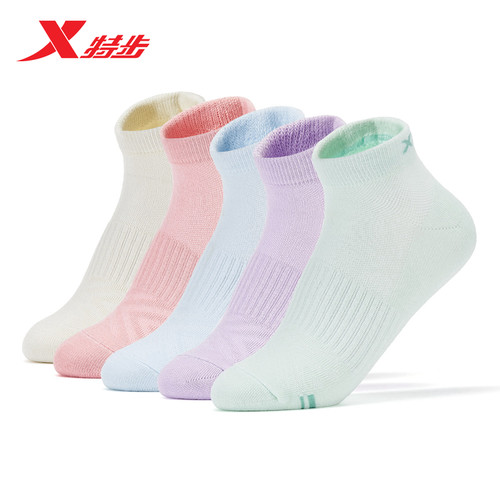 特步运动袜子5双装夏季