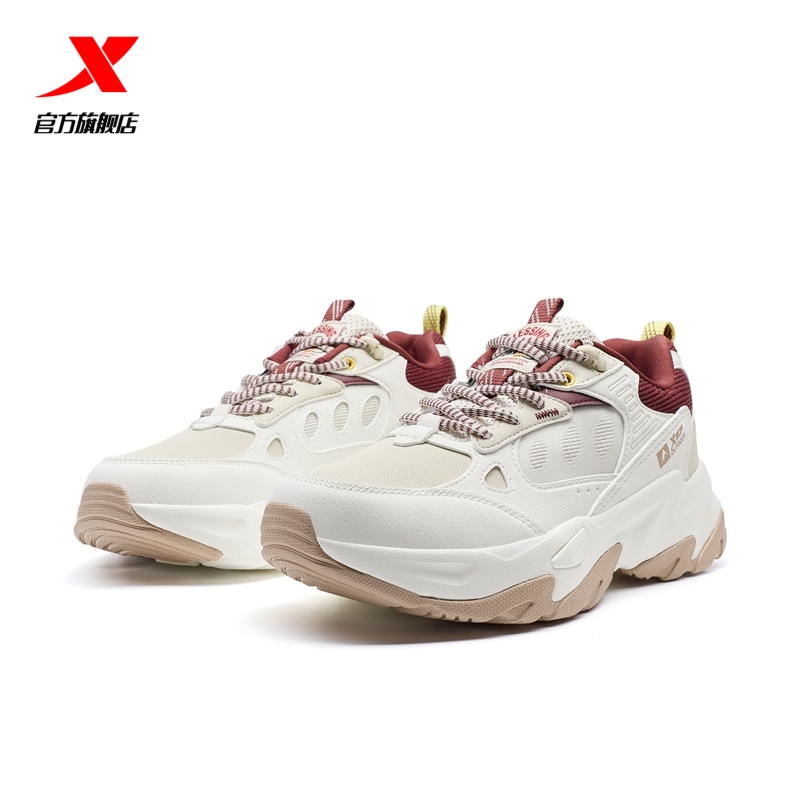 特步岚3.0休闲鞋女款2025年夏季轻便百搭增高户外鞋耐磨运动鞋子