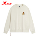 特步卫衣女2025春秋时尚 百搭印花潮流圆领套头女子运动卫衣