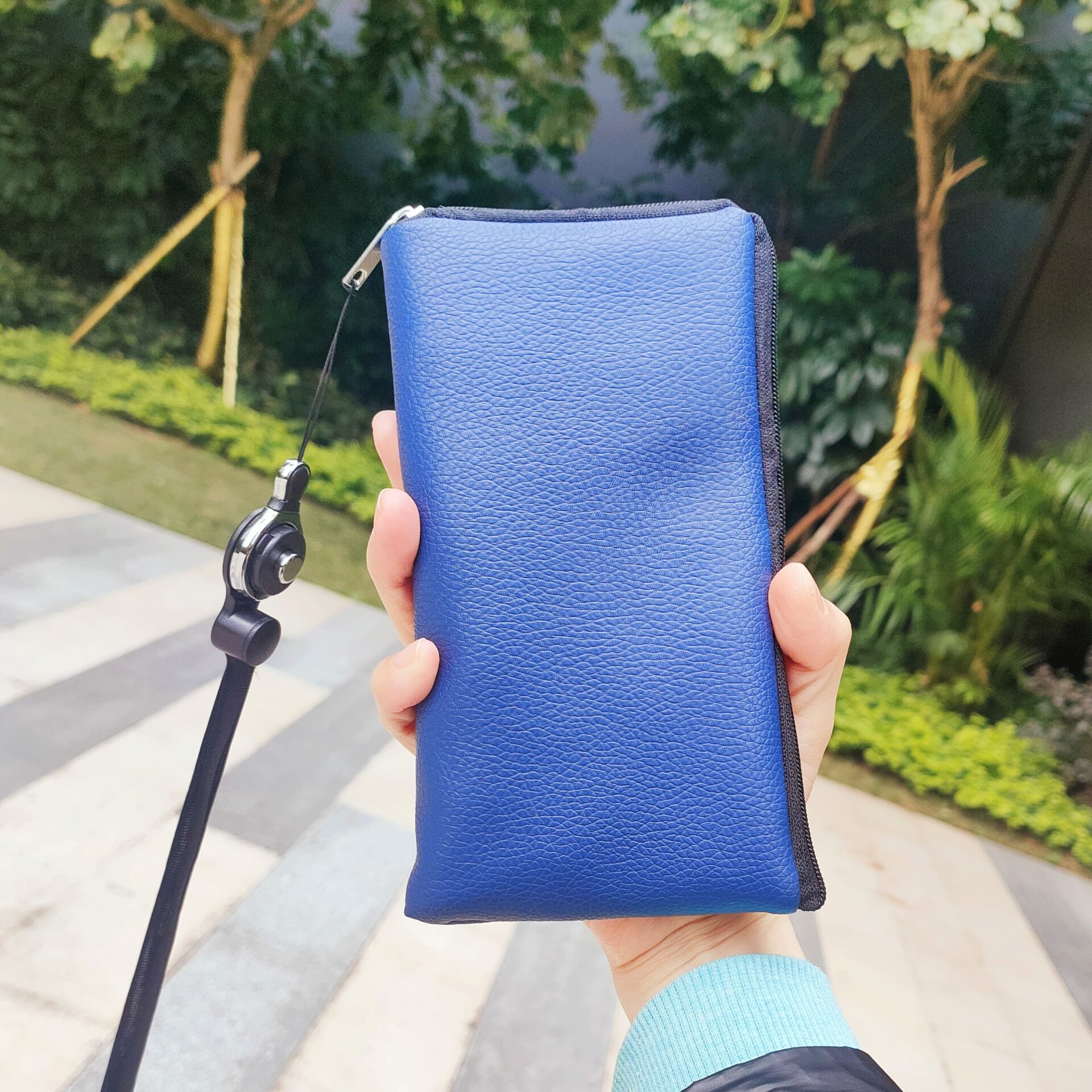 6.7英寸适用苹果iPhone 14 Pro Max手机拉链包荔枝纹保护套 挂袋