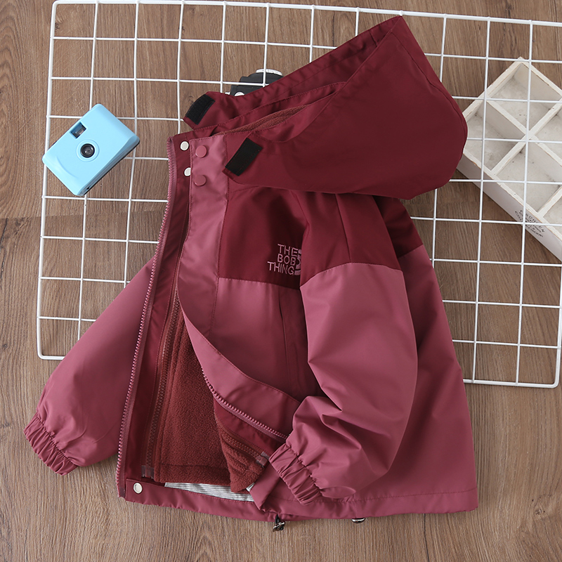 男童冲锋衣春秋款三合一可拆卸