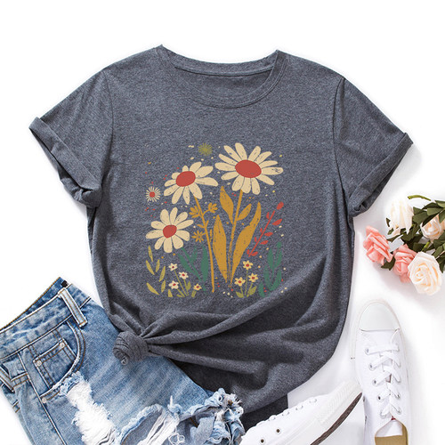 欧美女装plants纯棉宽松T恤