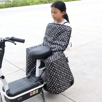 电动车冬季儿童后座挡风被