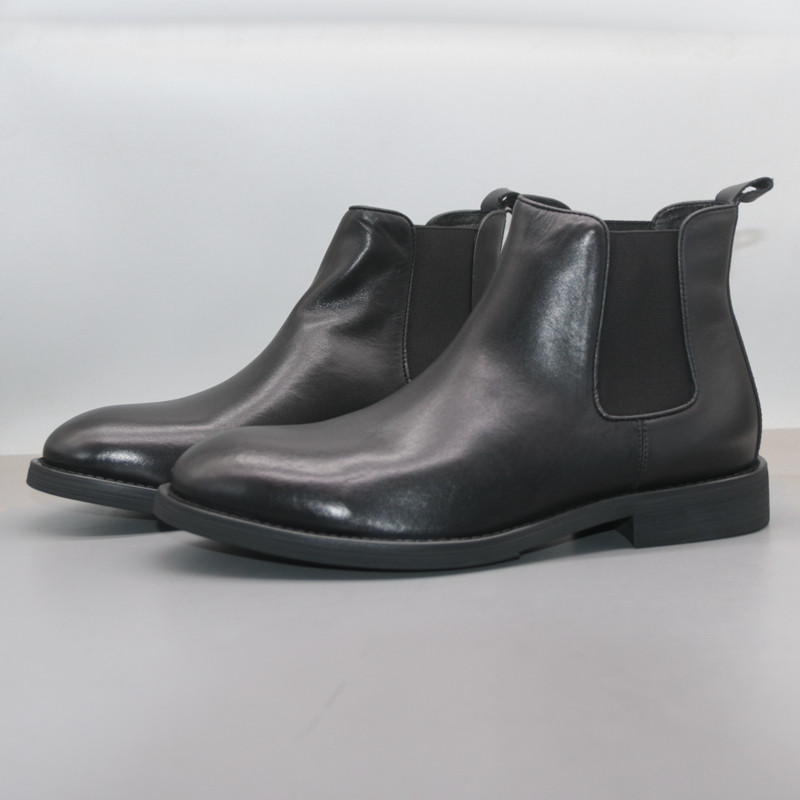 SCARCE FOREIGN TRADE HANDLING GENUINE LEATHER MENS BOOTS WINTER VELVET WARM COMFORTABLE CHELSEA BOOTS BUSINESS FORMAL LEATHER BOOTS