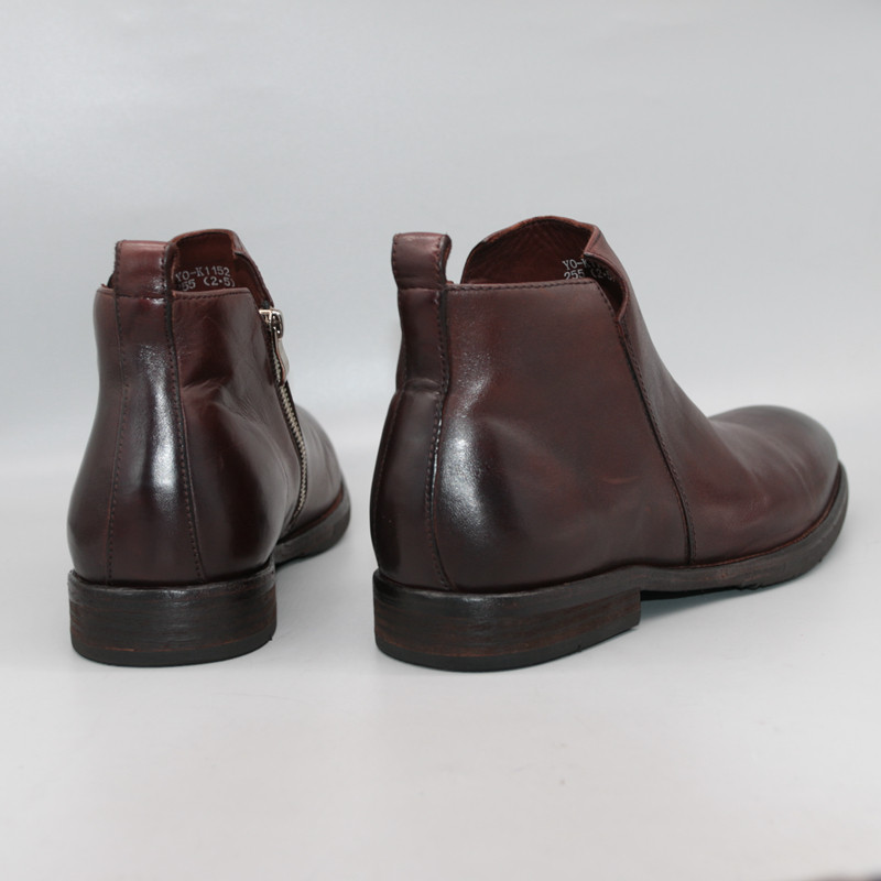 HORSESKIN HIGH-END PICK UP LEAK FOREIGN TRADE GENUINE LEATHER MENS BOOTS COWHIDE BOTTOM GOODYEAR RETRO BUSINESS CHELSEA BOOTS MENS ANKLE BOOTS