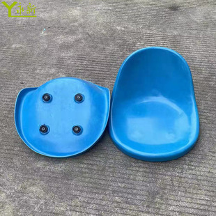蓝橘色带靠背椅子凳子面食堂快餐桌替更换板凳面座椅配件吧凳面
