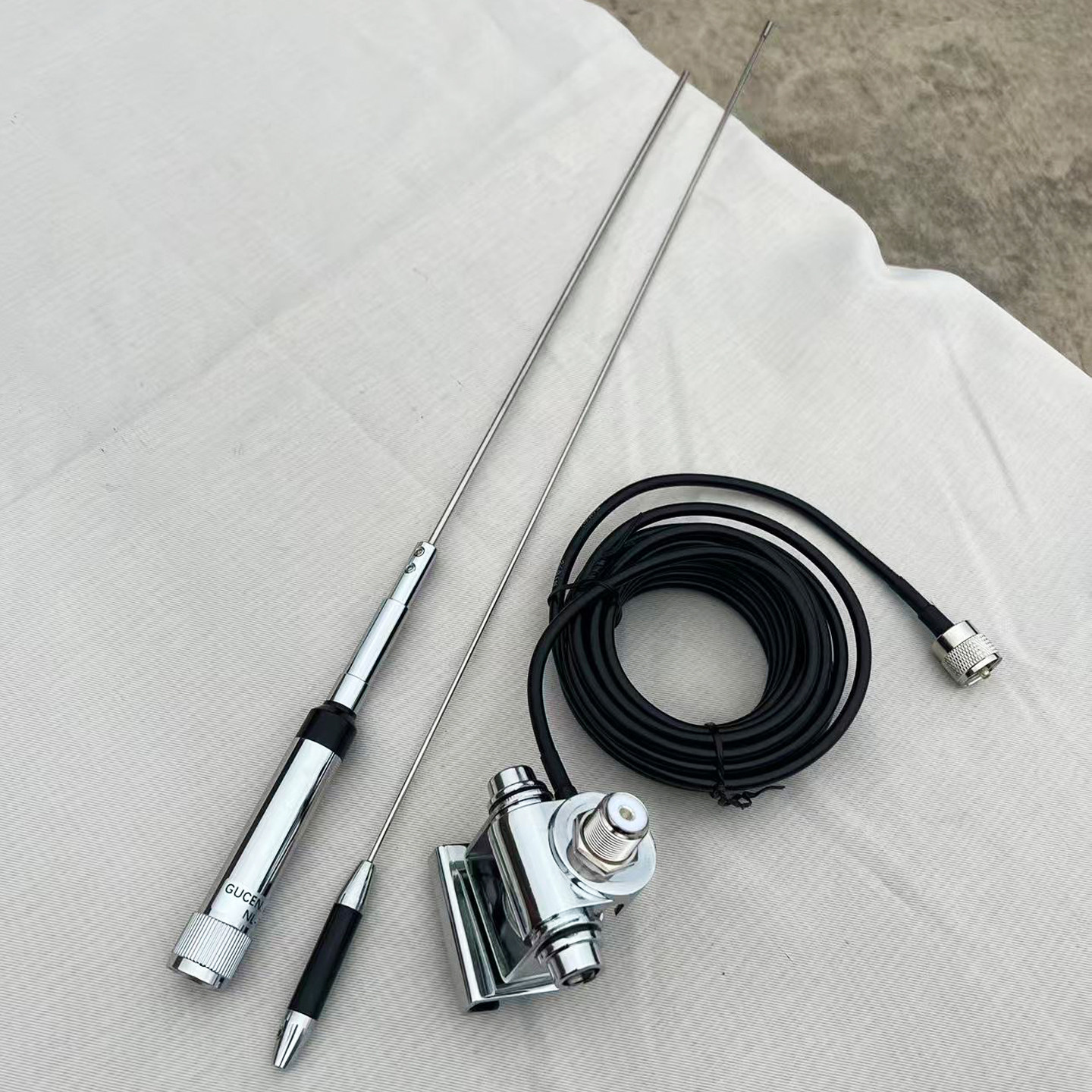 车载电台高增益UV双段天线770R夹边底座越野改装出租车对讲机笛子