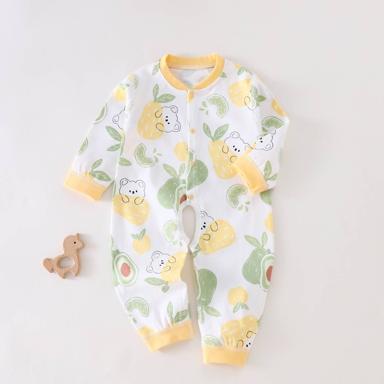 100%纯棉全棉无骨开档裤连体衣婴儿露屁屁衣服秋衣打底贴身男宝宝