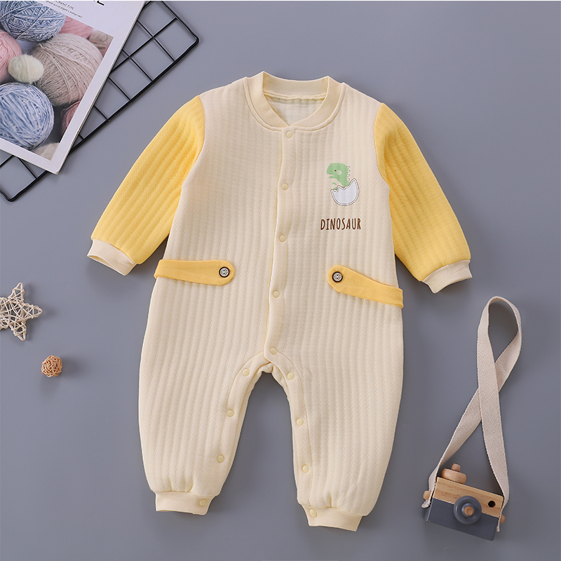 婴儿夹棉套装0-3-6-12个月