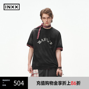 T恤做旧复古水洗上衣情侣XRF2011214 INXX MASTER 250g重磅短袖