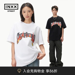 HUNGRY潮夏新品 ANGRY 字母印花宽松休闲短袖 inxxstreet t恤男女m