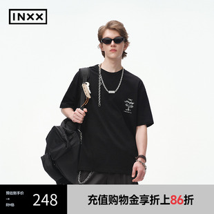 T恤立体刺绣上衣情侣XRF2011223 INXX MASTER 撞色字母印花短袖