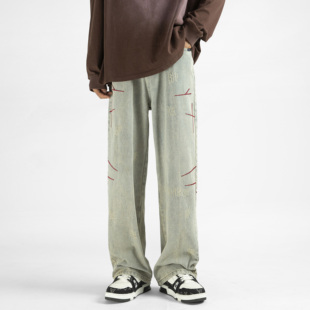 STREET美式 潮垂感休闲宽松直筒裤 vibe牛仔裤 2025新款 男秋季 INXX
