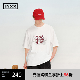 T恤仿蜡笔图案印花上衣情侣XRF2010961 INXX 三针五线结构短袖