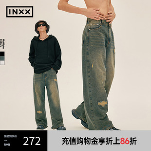 情侣直筒裤 潮牌宽松休闲破洞牛仔裤 INXX XMD4221746 Standby
