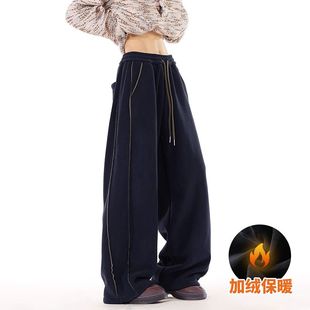 STREET美式 阔腿宽松休闲裤 重磅直筒加绒卫裤 秋冬新款 子 男士 INXX