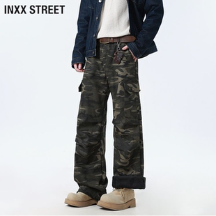 STREET美式 男女高街休闲宽松直筒长裤 迷彩复古休闲裤 裤 工装 INXX